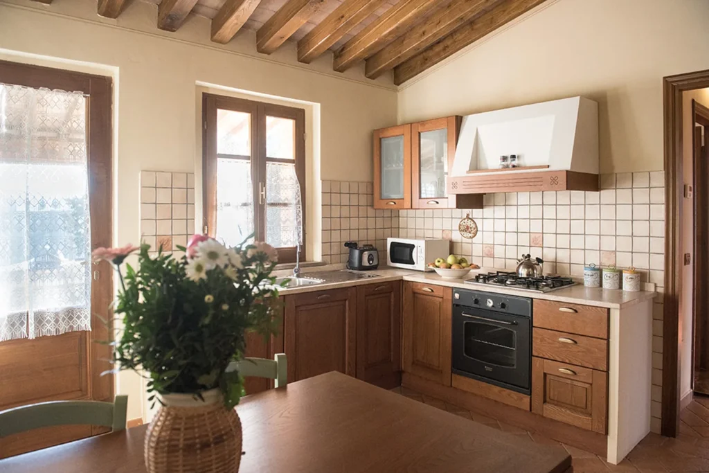 Hartje toscane agriturismo san giacomo appartement mimosa keuken