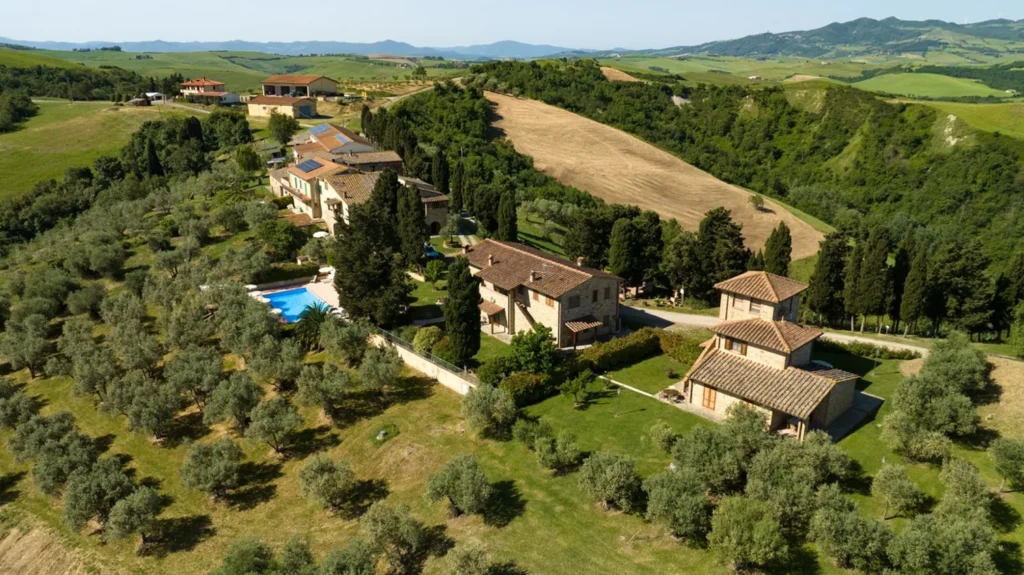 Hartje toscane agriturismo san giacomo luchtfoto landgoed