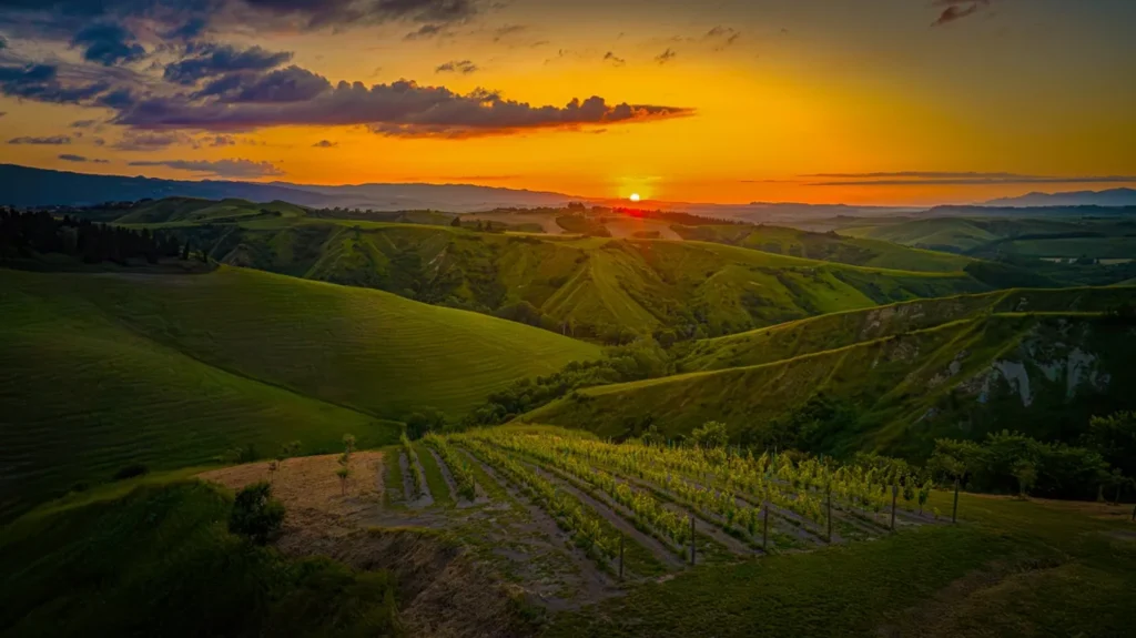 Hartje toscane agriturismo san giacomo zonsondergang heuvels
