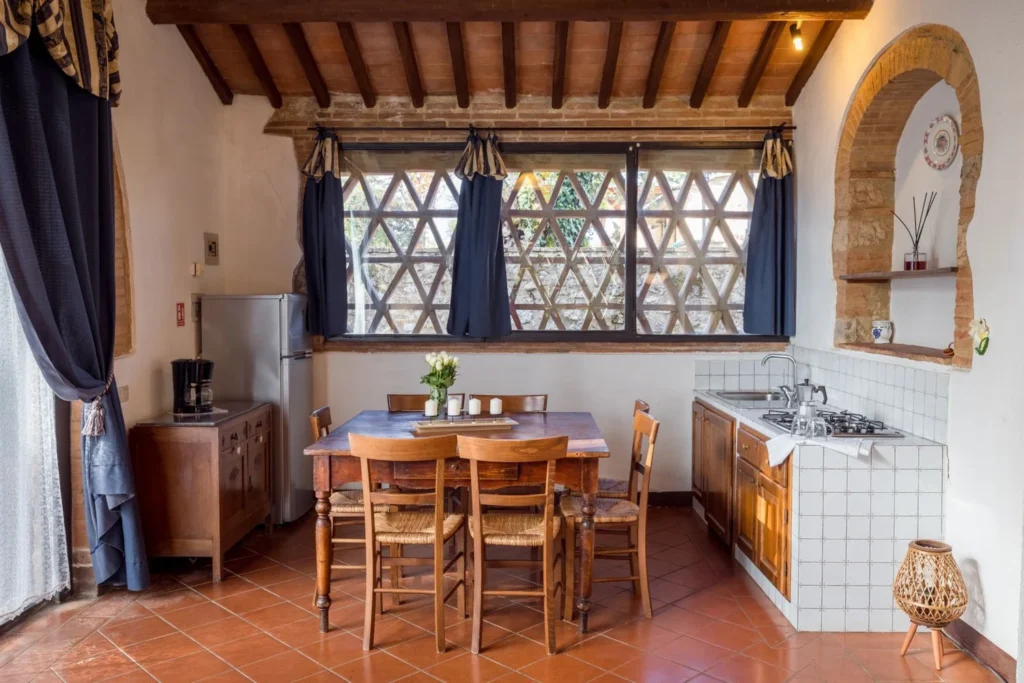 Hartje toscane borgo santinovo casa fienile woonkamer en keuken