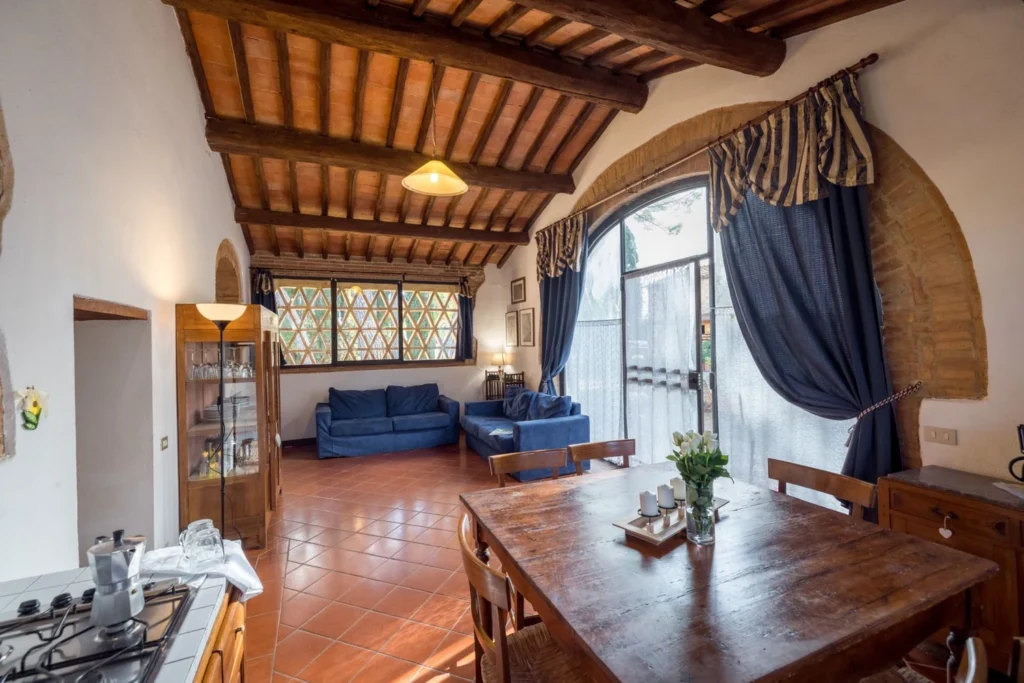Hartje toscane borgo santinovo casa fienile woonkamer en keuken