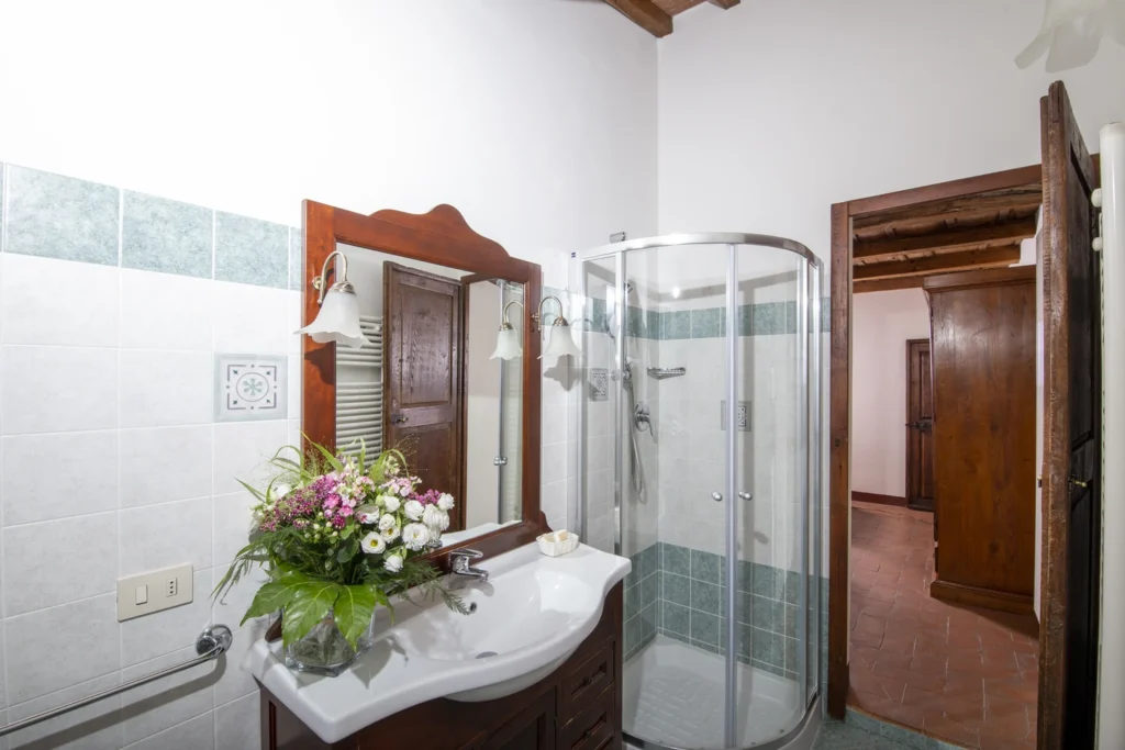 Noord toscane antico fio viola badkamer met douche