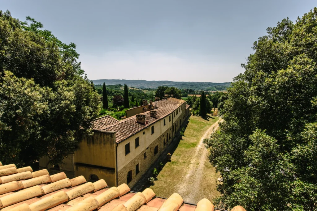 Noord toscane tenuta quarrata uitzicht op landgoed