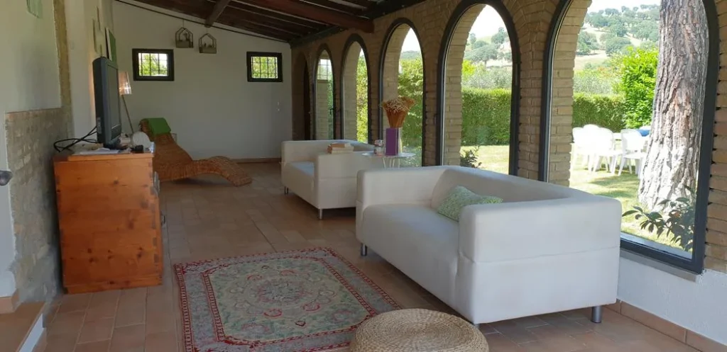 Umbrie villa silva algemeen serre woonkamer