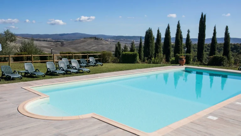 Zuid toscane agriturismo caliano zwembad panorama