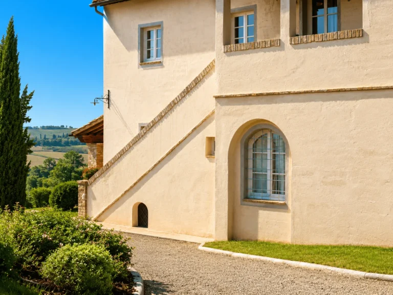 Hartje toscane borgo della meliana buitentrap langs het landhuis