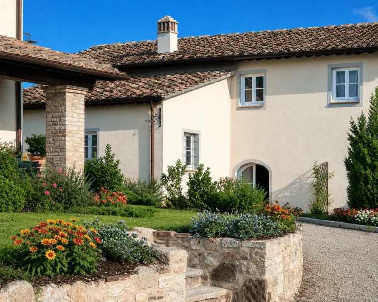 Hartje toscane borgo della meliana landhuis met bloeiende borders
