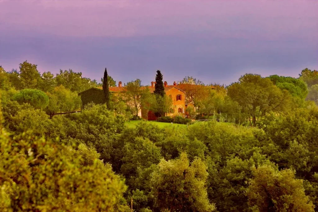 Noord toscane tenuta san vito landgoed zonsondergang