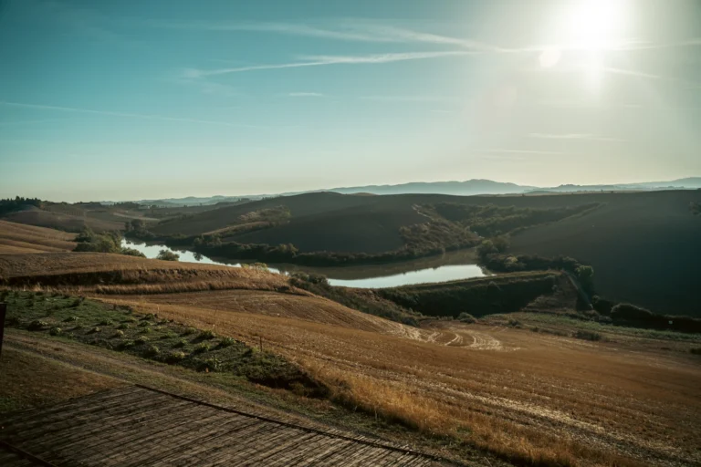 Toscane il gattero heuvellandschap met akkers